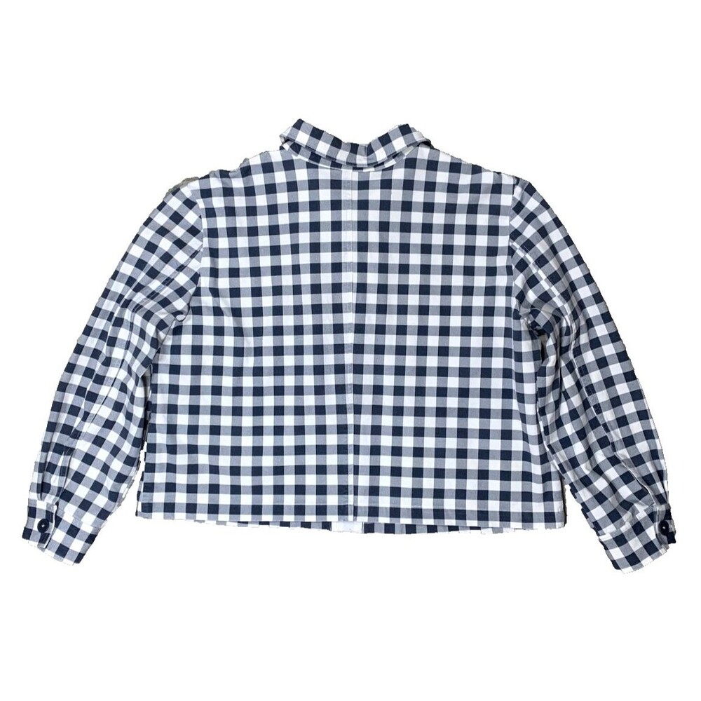 Isaac Mizrahi Gingham Denim Jacket XXL Blue White Plaid Lady Jacket Stretch - Picture 4 of 11